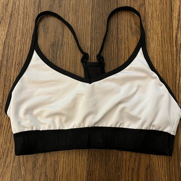 PINK Victoria's Secret Other - Victoria Secret Pink White Sports Bra, Women's Medium Support Bra, Adjustable